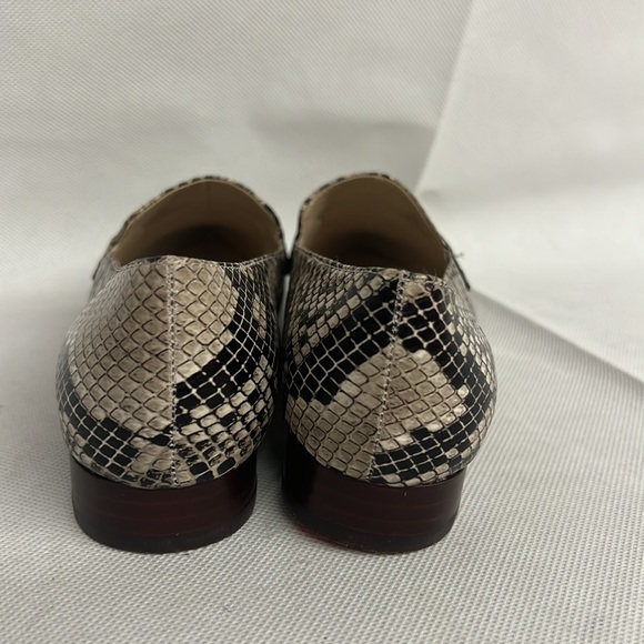 NEW Marc Fisher Feud Loafer black animal snake pointed toe shoes penny flats - Picture 7 of 8